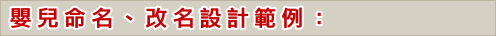 嬰兒命名改名範例